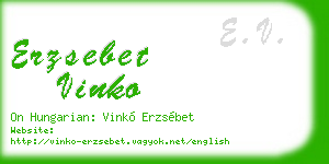 erzsebet vinko business card